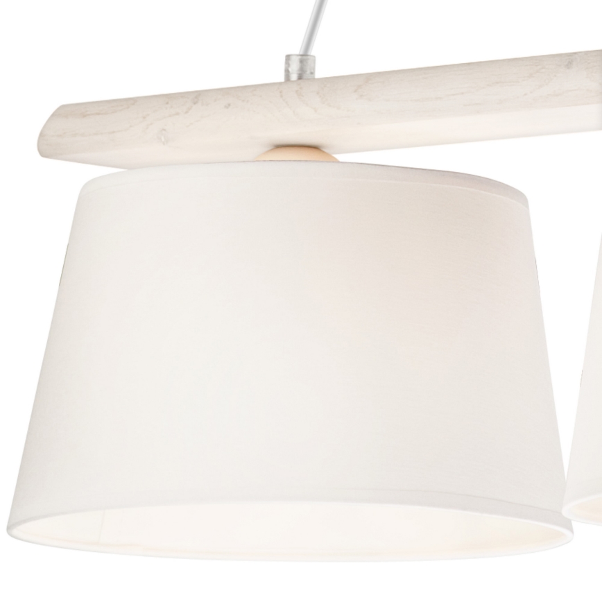 Luster na sajli AIDA 3xE27/60W/230V prečnik 25 cm hrast/bela