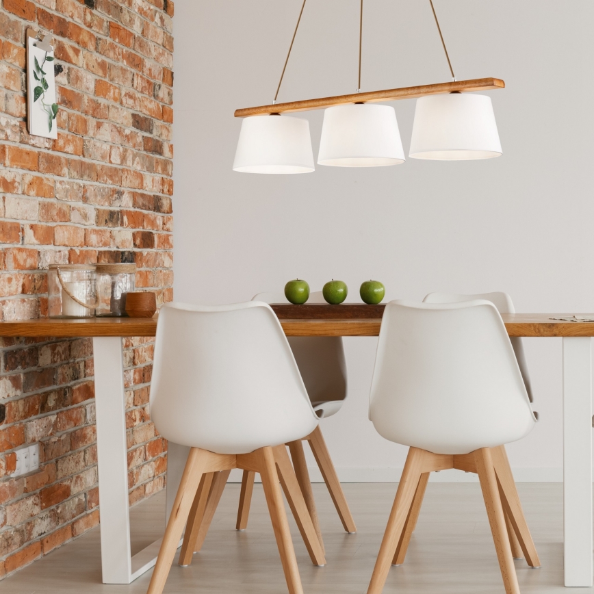 Luster na sajli AIDA 3xE27/60W/230V, prečnik 25 cm, hrast