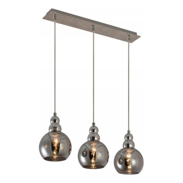 Luster na sajli AKSO 3xE14/40W/230V matni hrom