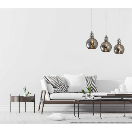 Luster na sajli AKSO 3xE14/40W/230V matni hrom