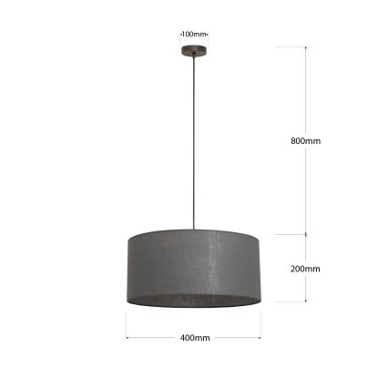 Luster na sajli ALBA 1xE27/15W/230V pr. 40 cm siv