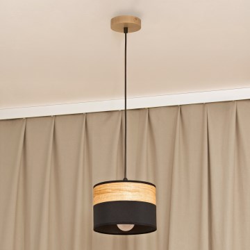 Luster na sajli ALBA 1xE27/15W/230V prečnik 20 cm crna/braon