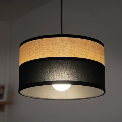 Luster na sajli ALBA 1xE27/15W/230V prečnik 20 cm crna/braon