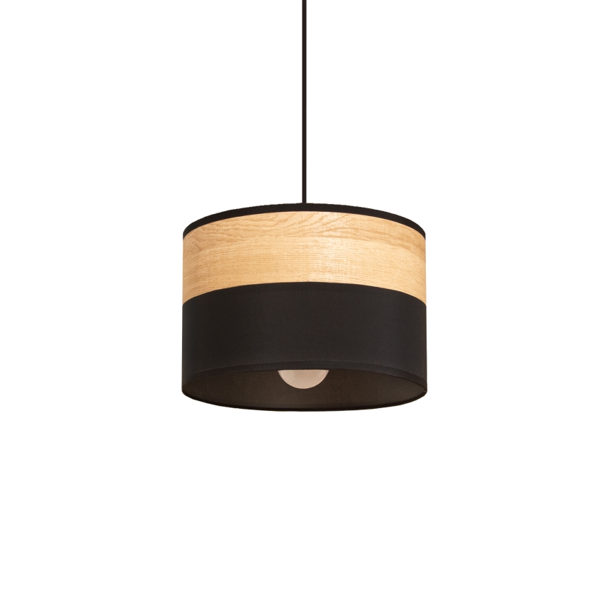 Luster na sajli ALBA 1xE27/15W/230V prečnik 20 cm crna/braon