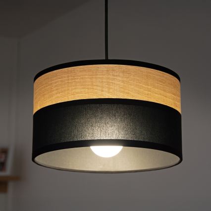 Luster na sajli ALBA 1xE27/15W/230V prečnik 20 cm crna/smeđa