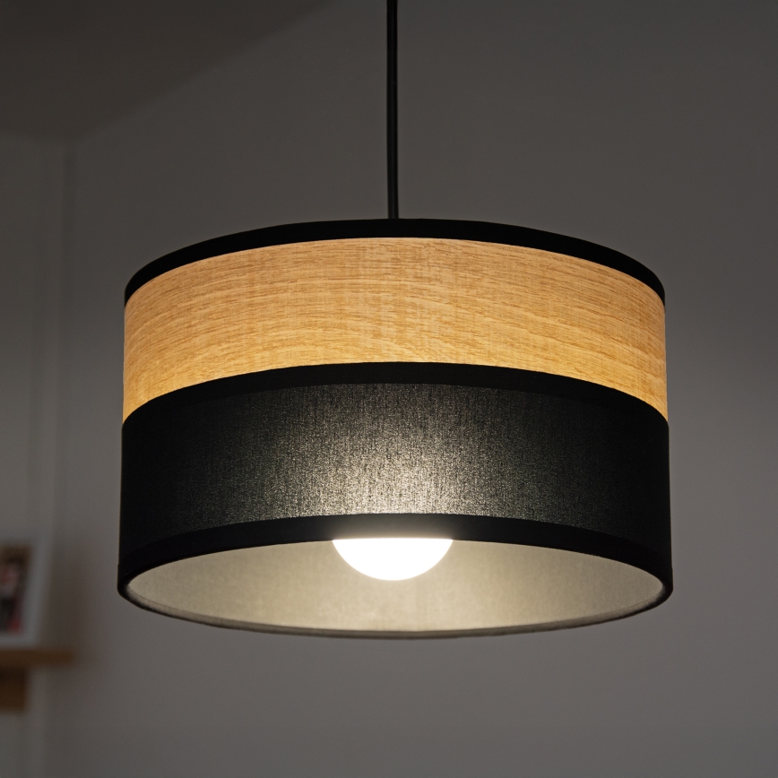 Luster na sajli ALBA 1xE27/15W/230V prečnik 20 cm crna/smeđa