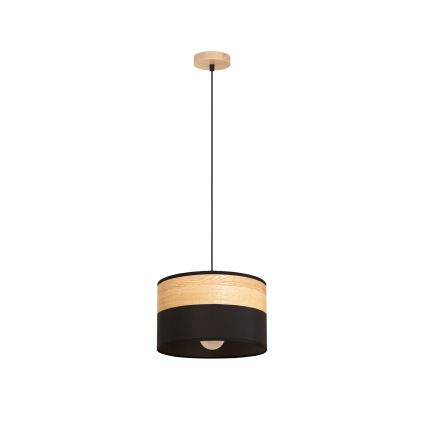 Luster na sajli ALBA 1xE27/15W/230V prečnik 25 cm crna/braon