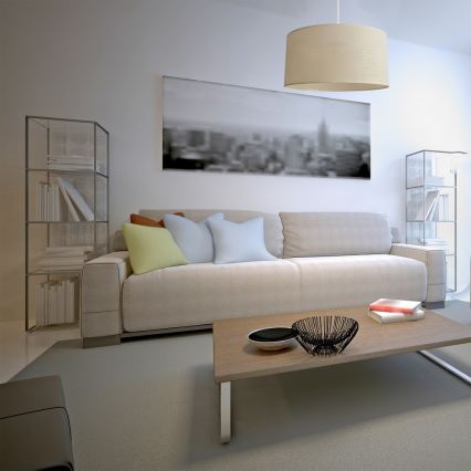 Luster na sajli ALBA 1xE27/15W/230V, prečnik 40 cm, bež