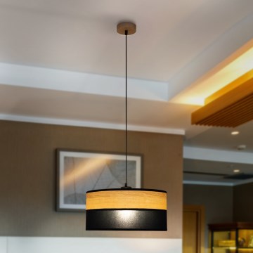 Luster na sajli ALBA 1xE27/15W/230V, prečnik 40 cm, crna/braon