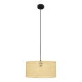 Luster na sajli ALBA 1xE27/15W/230V, prečnik 40 cm, ratan/crna