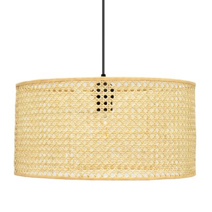Luster na sajli ALBA 1xE27/15W/230V, prečnik 40 cm, ratan/crna