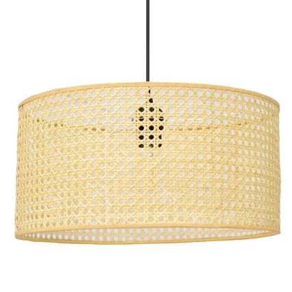 Luster na sajli ALBA 1xE27/15W/230V, prečnik 40 cm, ratan/crna