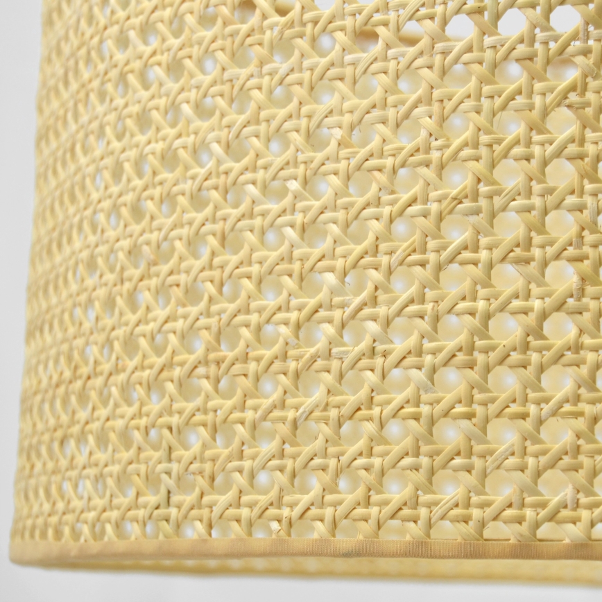 Luster na sajli ALBA 1xE27/15W/230V, prečnik 40 cm, ratan/crna