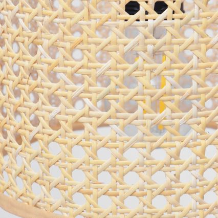 Luster na sajli ALBA 1xE27/15W/230V, prečnik 40 cm, ratan/crna