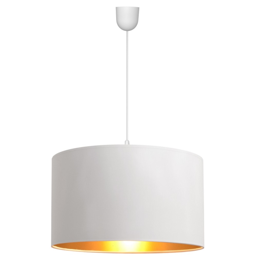 Luster na sajli ALBA 1xE27/15W/230V, prečnik 45 cm, bela/zlatna
