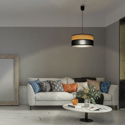 Luster na sajli ALBA, 1xE27/15W/230V, prečnik 45 cm, crna/braon