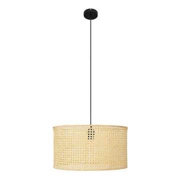 Luster na sajli ALBA 1xE27/15W/230V prečnik 45 cm ratan/crna