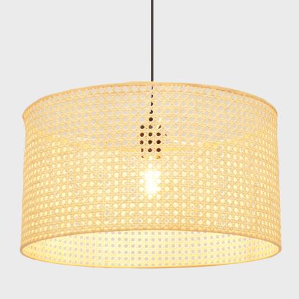 Luster na sajli ALBA 1xE27/15W/230V prečnik 45 cm ratan/crna