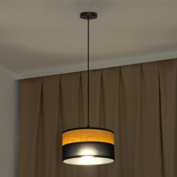 Luster na sajli ALBA 1xE27/15W/230V Ø 25 cm crna/smeđa