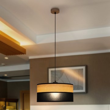 Luster na sajli ALBA 1xE27/15W/230V Ø 45 cm crna/braon