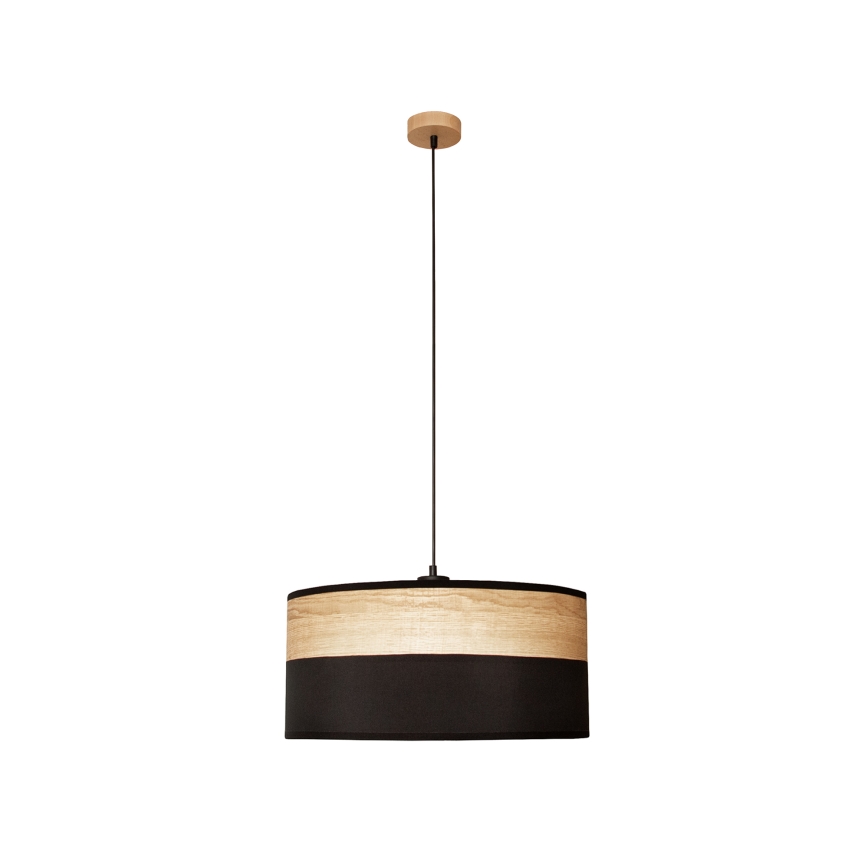 Luster na sajli ALBA 1xE27/15W/230V Ø 45 cm crna/braon