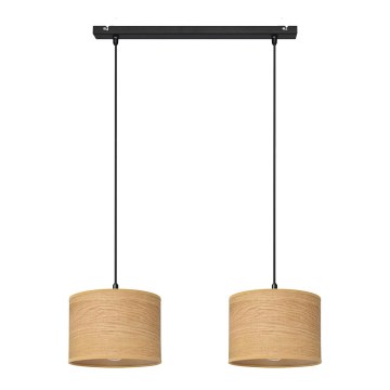 Luster na sajli ALBA 2xE27/15W/230V braon/crna