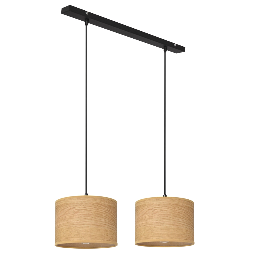 Luster na sajli ALBA 2xE27/15W/230V braon/crna