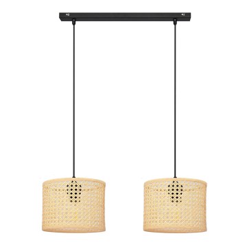 Luster na sajli ALBA 2xE27/15W/230V ratan/crna
