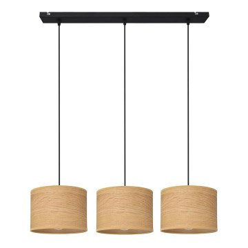 Luster na sajli ALBA 3xE27/15W/230V braon/crna