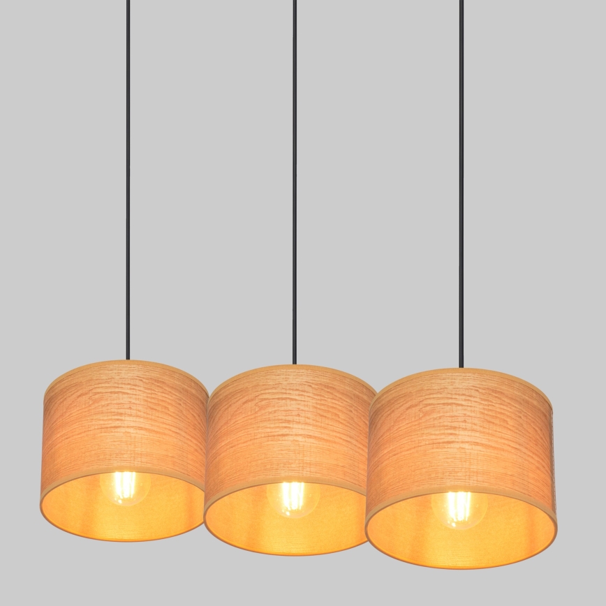 Luster na sajli ALBA 3xE27/15W/230V braon/crna
