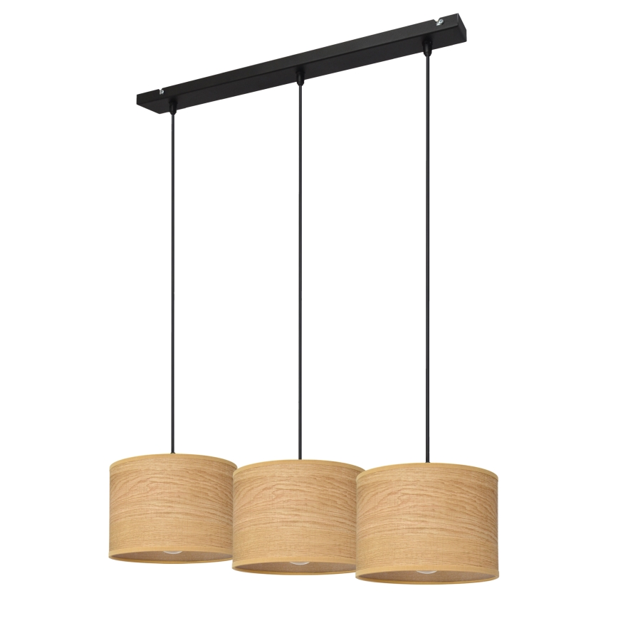 Luster na sajli ALBA 3xE27/15W/230V braon/crna