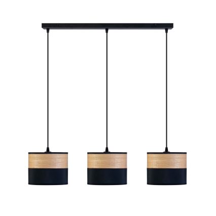 Luster na sajli ALBA 3xE27/15W/230V crna/braon