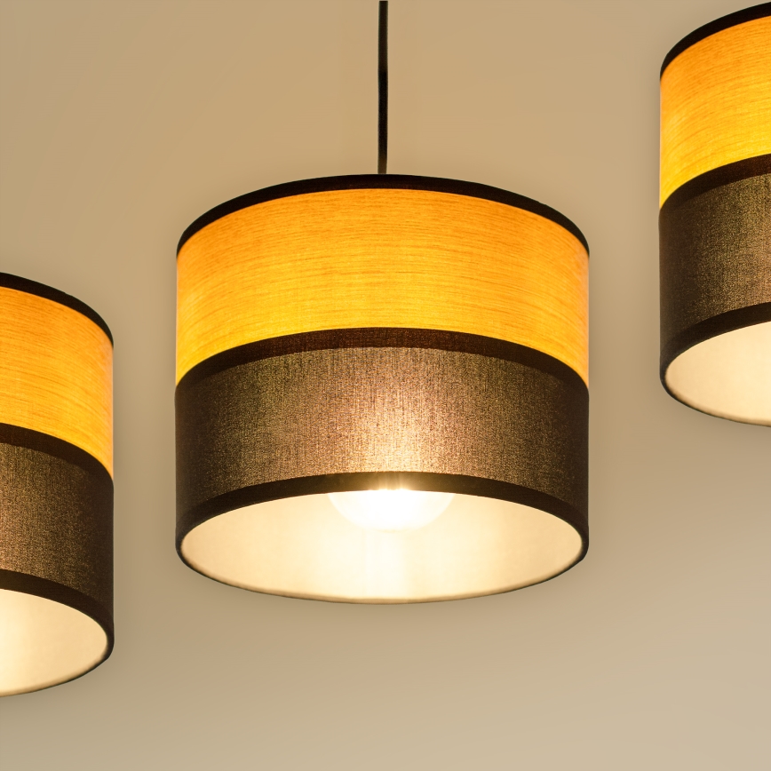 Luster na sajli ALBA 3xE27/15W/230V crna/braon