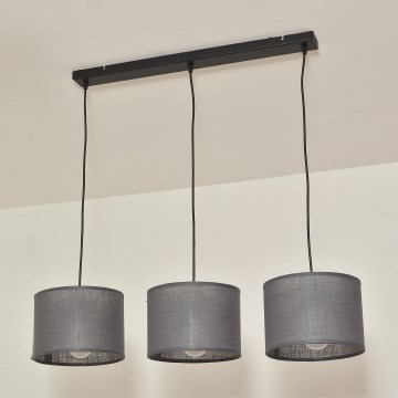 Luster na sajli ALBA 3xE27/15W/230V siva