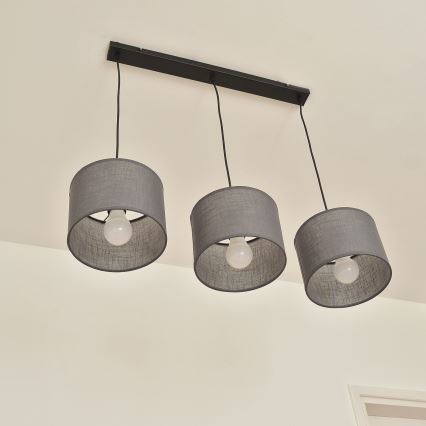 Luster na sajli ALBA 3xE27/15W/230V siva
