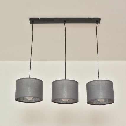 Luster na sajli ALBA 3xE27/15W/230V siva