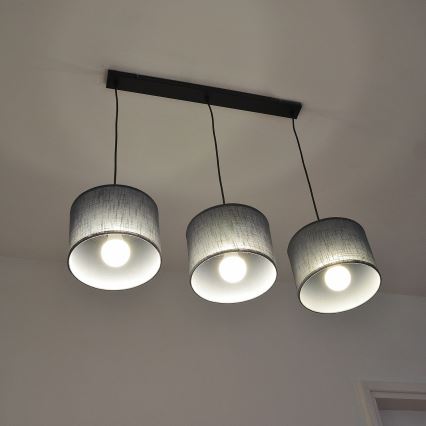 Luster na sajli ALBA 3xE27/15W/230V siva