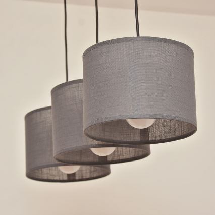 Luster na sajli ALBA 3xE27/15W/230V siva