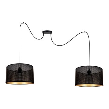 Luster na sajli ALDO 2xE27/60W/230V pauk crni