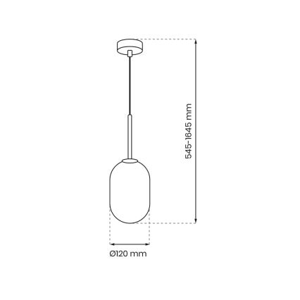 Luster na sajli ALIAS 1xG9/8W/230V prečnika 12 cm zlatne boje