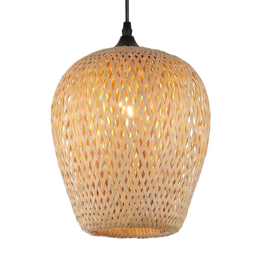 Luster na sajli ALMA, 1xE27/60W/230V, prečnik 23 cm, bambus
