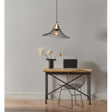 Luster na sajli ALURA 1xE27/60W/230V prečnik 50 cm crna