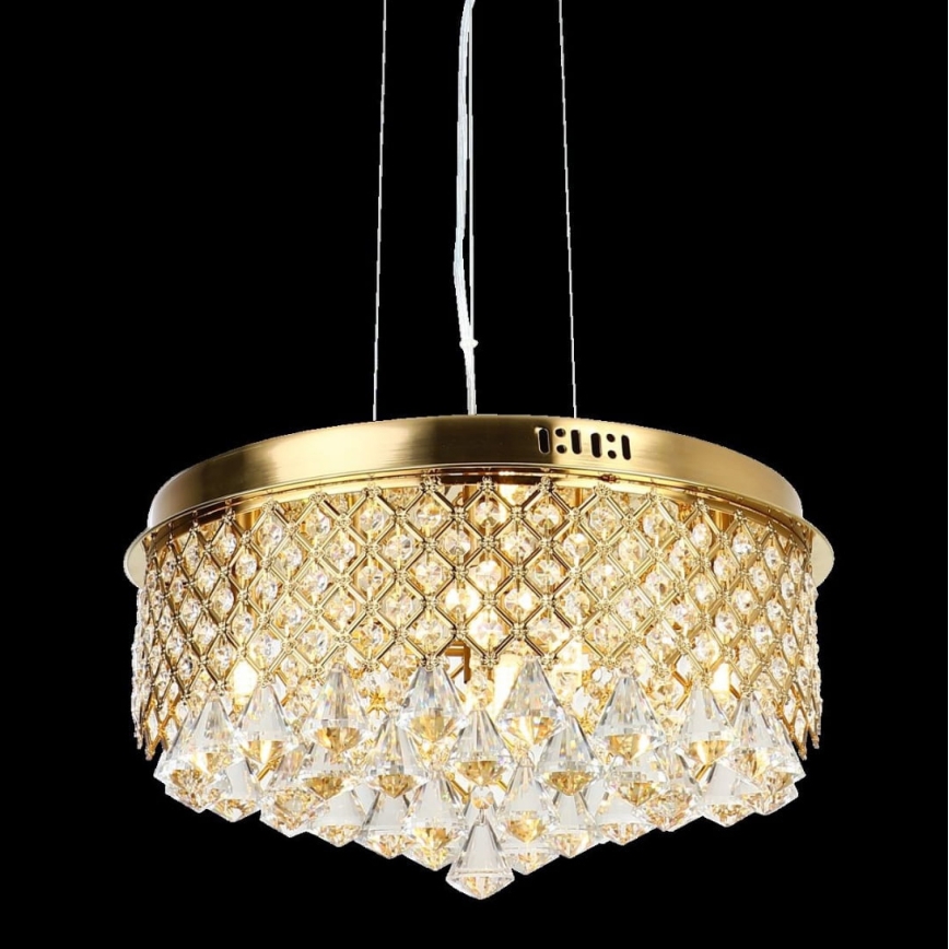 Luster na sajli AMAPOLI 7xG9/28W/230V, prečnik 45 cm, zlatni