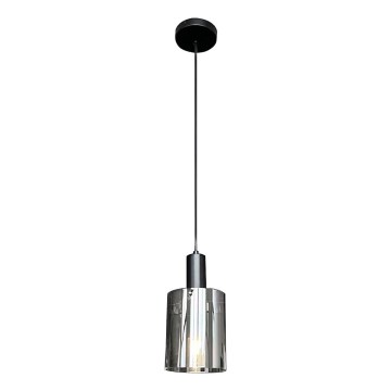 Luster na sajli ARCADIA 1xE27/60W/230V pr. 13 cm crna/dimljena