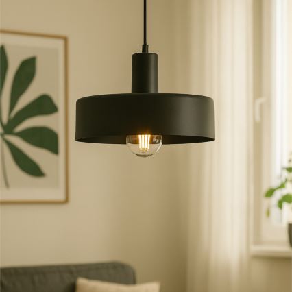 Luster na sajli ARCANE 1xE27/60W/230V, crne boje