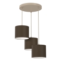 Luster na sajli ARDEN 3xE27/15W/230V prečnik 30 cm bež/braon