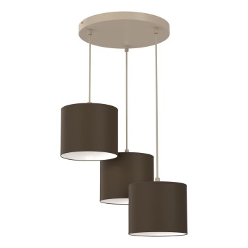 Luster na sajli ARDEN 3xE27/15W/230V prečnik 30 cm bež/braon