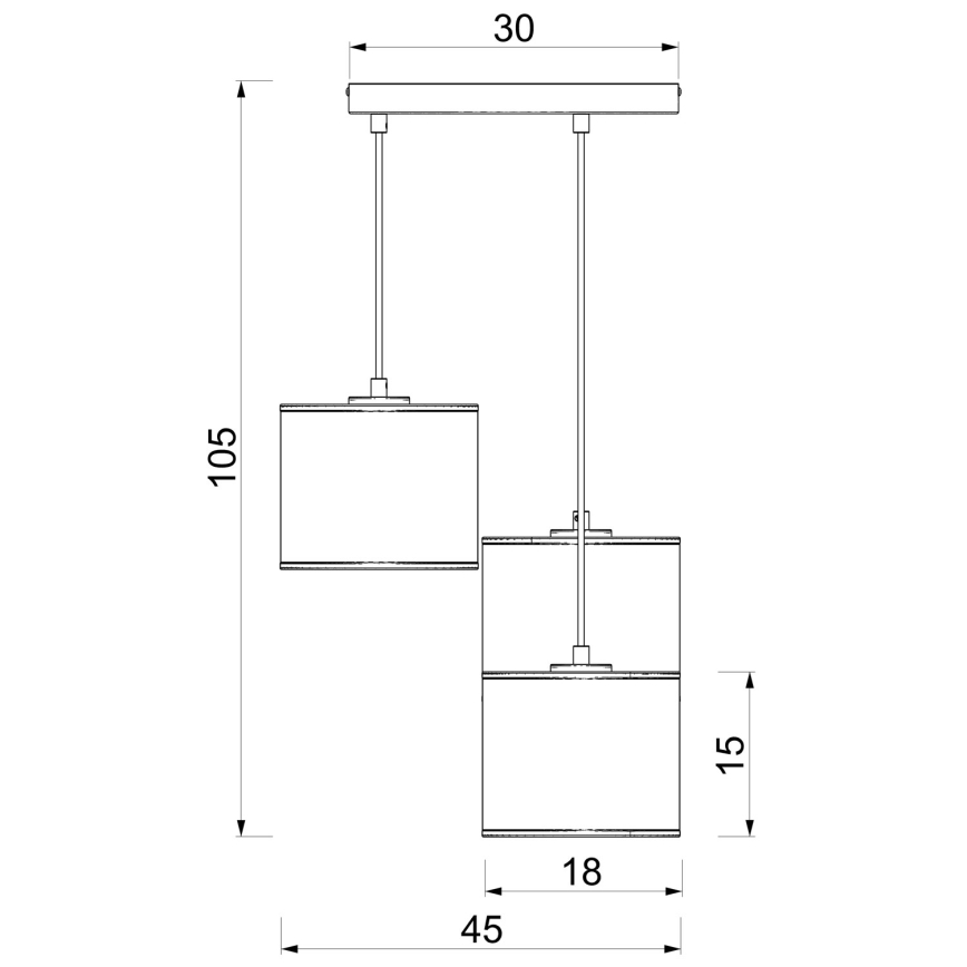 Luster na sajli ARDEN 3xE27/15W/230V prečnik 30 cm bež