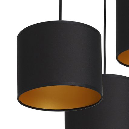 Luster na sajli ARDEN 3xE27/60W/230V crno-zlatni
