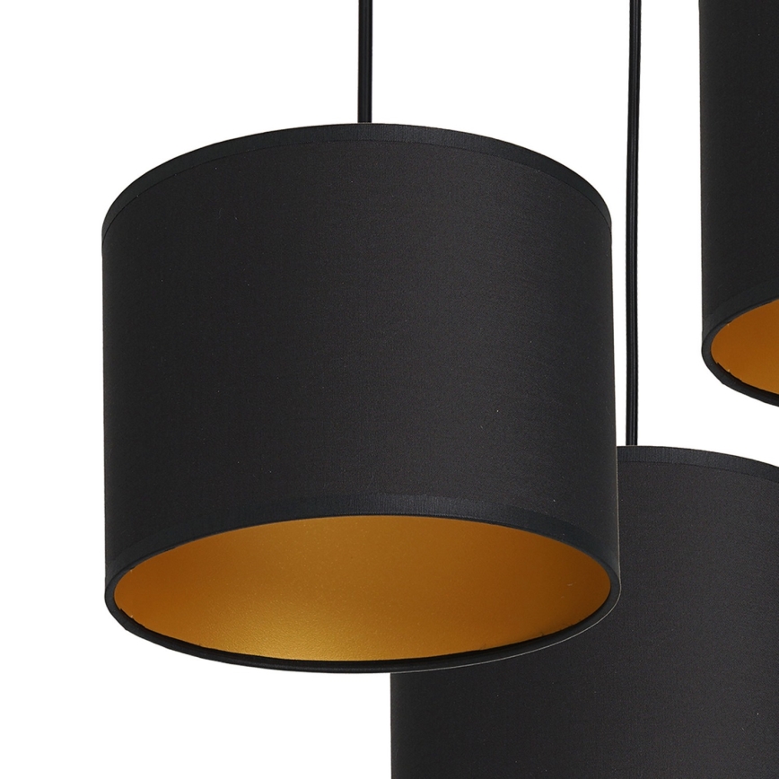 Luster na sajli ARDEN 3xE27/60W/230V crno-zlatni